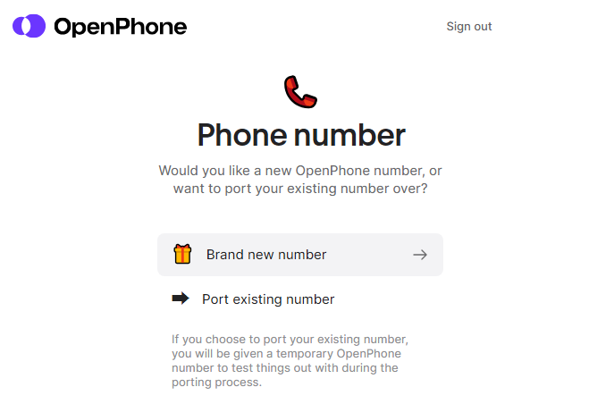 OpenPhoneで使用する電話番号の確認