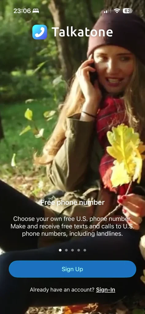 Talkatone起動直後の画面
